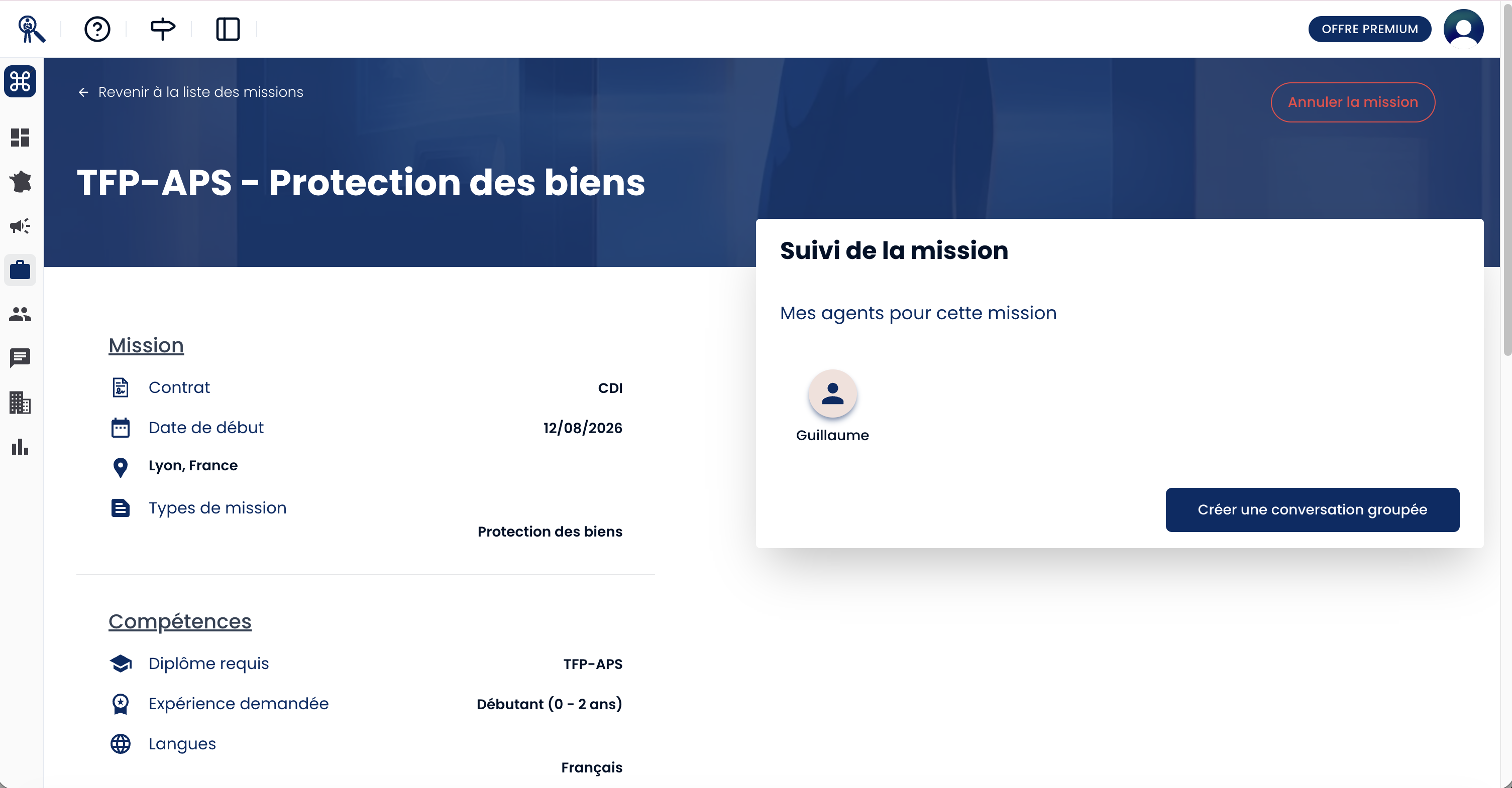 la page de synthèse de votre mission la page de synthèse de votre mission
